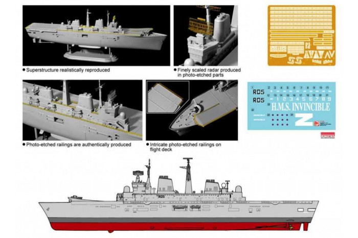 Model Kit loď 7128 - HMS INVINCIBLE (FALKLANDS WAR) (1:700)