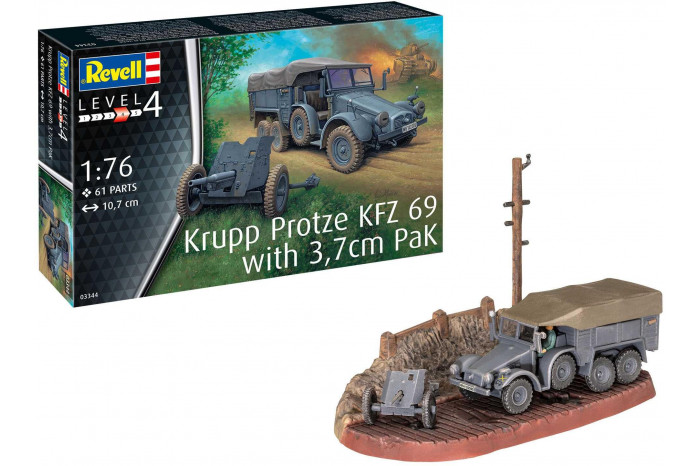 Plastic ModelKit military 03344 - Krupp Protze KFZ 69 with 3,7cm Pak (1:76)