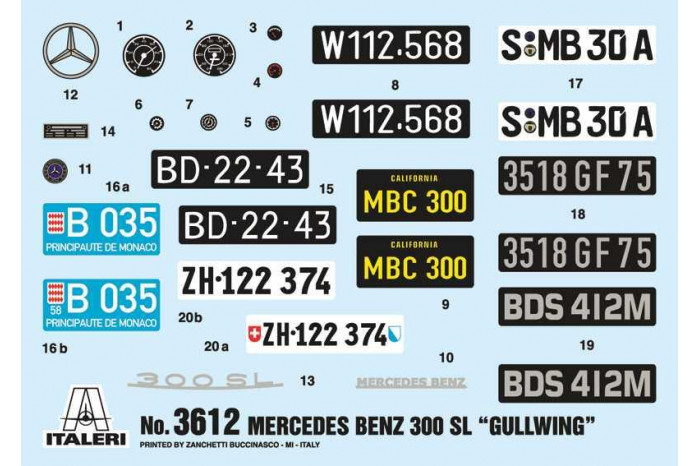 Model Kit auto 3612 - Mercedes-Benz 300 SL Gullwing (1:16)