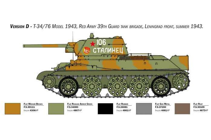 Model Kit tank 6570 - T-34/76 Mod. 43 (1:35)