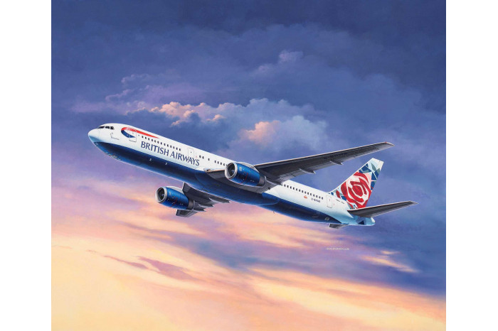 Plastic Modelkit letadlo 03862 - Boeing 767-300ER (British Airways Chelsea Rose) (1:144)