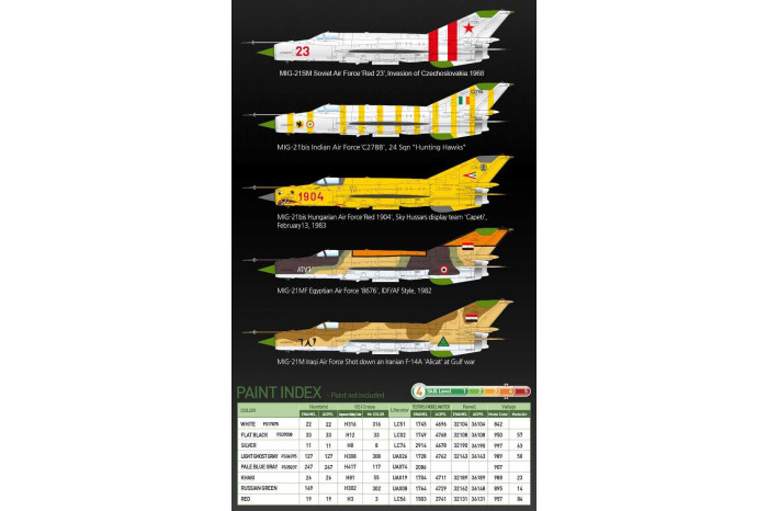 Model Kit letadlo 12311 - Mig-21 MF "Soviet Air Force & Export" LE: (1:48)