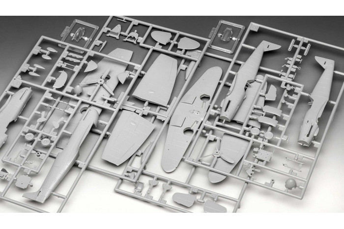 Plastic Modelkit letadla 03710 - Bf109G-10 & Spitfire Mk.V (1:72)