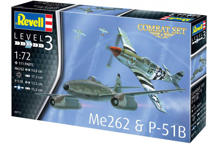 Plastic Modelkit letadla 03711 - Me262 & P-51B (1:72)