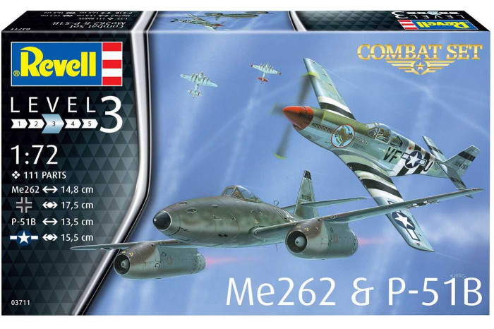 Plastic Modelkit letadla 03711 - Me262 & P-51B (1:72)