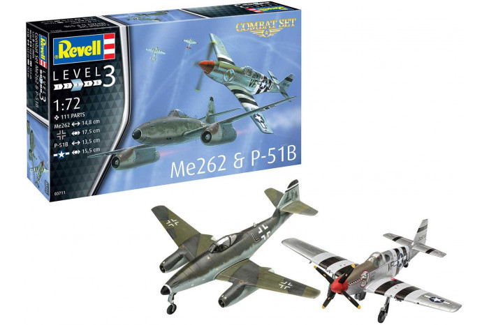 Plastic Modelkit letadla 03711 - Me262 & P-51B (1:72)