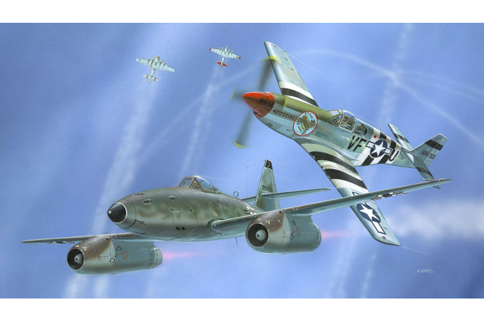Plastic Modelkit letadla 03711 - Me262 & P-51B (1:72)