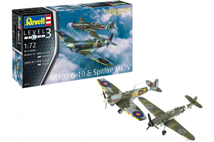 ModelSet letadla 63710 - Bf109G-10 & Spitfire Mk.V (1:72)