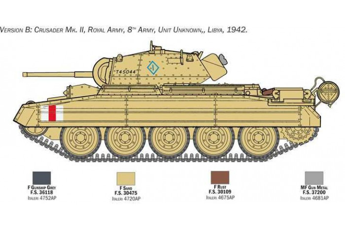 Model Kit military 6579 - Crusader Mk. II with 8th Army Infantry (1:35)