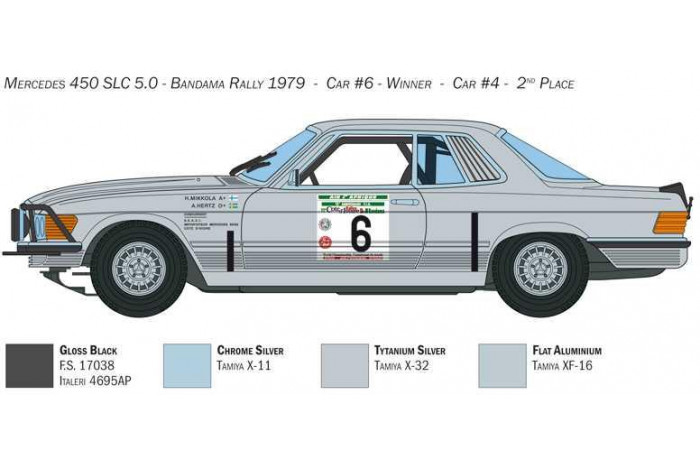 Model Kit auto 3632 - Mercedes-Benz 450SLC Rallye Bandama 1979 (1:24)