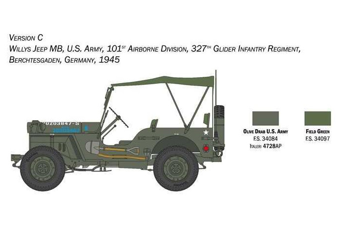 Model Kit auto 3635 - Willys Jeep MB (1:24)