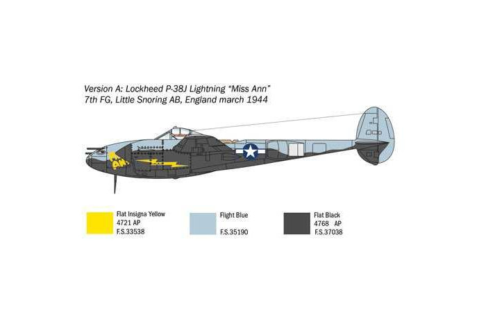 Model Kit letadlo 1446 - P-38J "Lightning" (1:72)