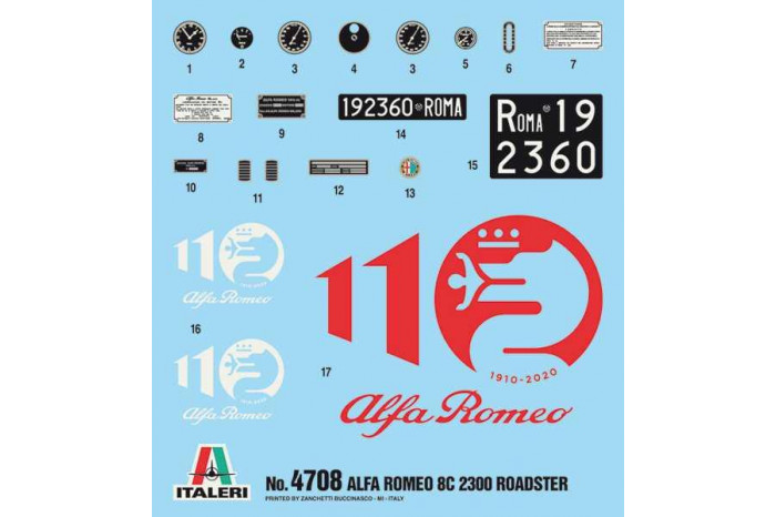Model Kit auto 4708 - Alfa Romeo 8C 2300 Roadster (1:12)