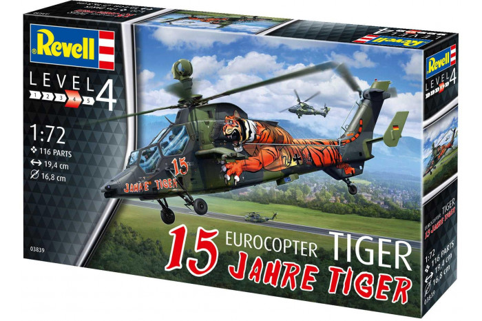 Plastic ModelKit vrtulník 03839 - Eurocopter Tiger - "15 Years Tiger" (1:72)