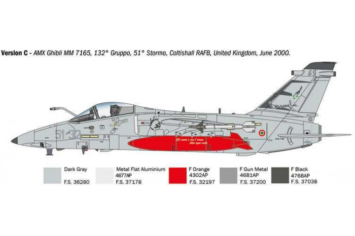 Model Kit letadlo 1460 - AMX Ghibli (1:72)