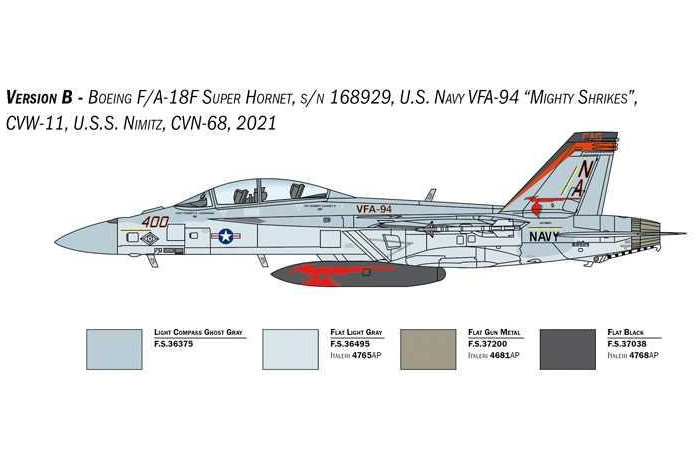 Model Kit letadlo 2823 - F/A-18F Hornet U.S. Navy Special Colors (1:48)