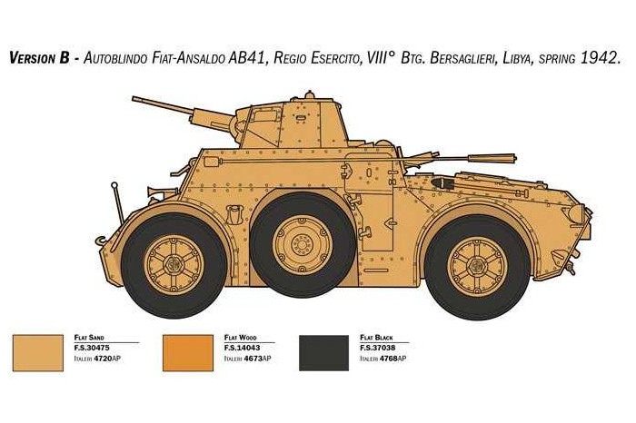 Model Kit military 6591 - AB 41 with Bersaglieri Italian Infantry (1:35)