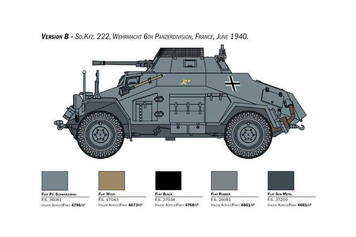 Model Kit military 15769 - Sd. Kfz. 222-223 (1:56)