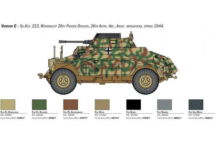 Model Kit military 15769 - Sd. Kfz. 222-223 (1:56)