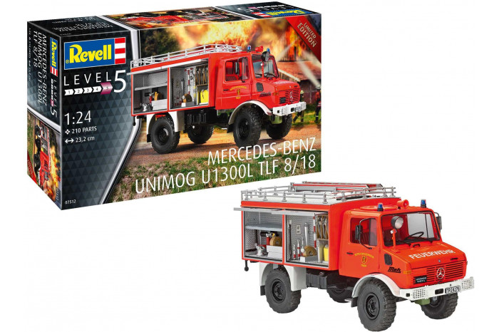 Plastic ModelKit auto 07512 - Mercedes-Benz Unimog U 1300 L TLF 8/18 (1:24)