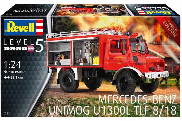 Plastic ModelKit auto 07512 - Mercedes-Benz Unimog U 1300 L TLF 8/18 (1:24)
