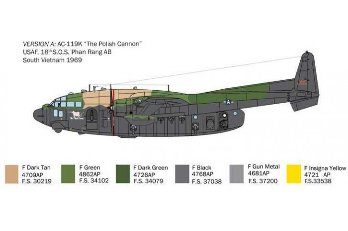 Model Kit letadlo 1468 - C-119K Stinger (1:72)