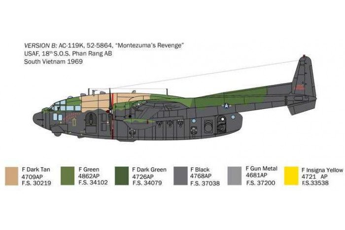 Model Kit letadlo 1468 - C-119K Stinger (1:72)