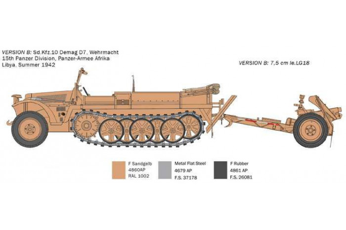 Model Kit military 6595 - Sd. Kfz. 10 Demag with Le. IG18 and Crew (1:35)