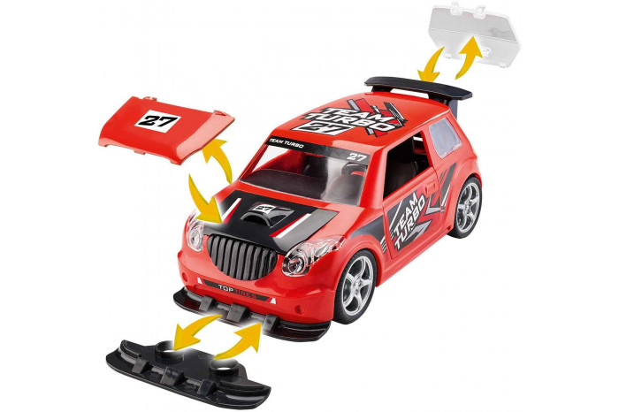 First Construction auto 00910 - Pull Back Rallye Car (červené) (1:20)