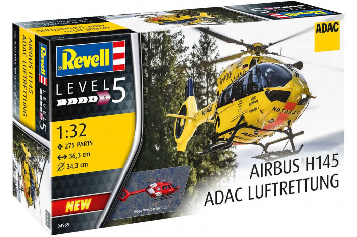 Plastic ModelKit vrtulník 04969 - H145 "ADAC/REGA" (1:32)