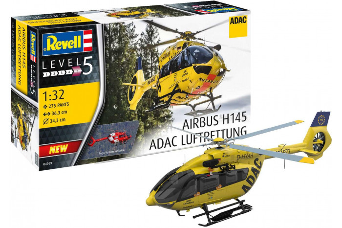 Plastic ModelKit vrtulník 04969 - H145 "ADAC/REGA" (1:32)