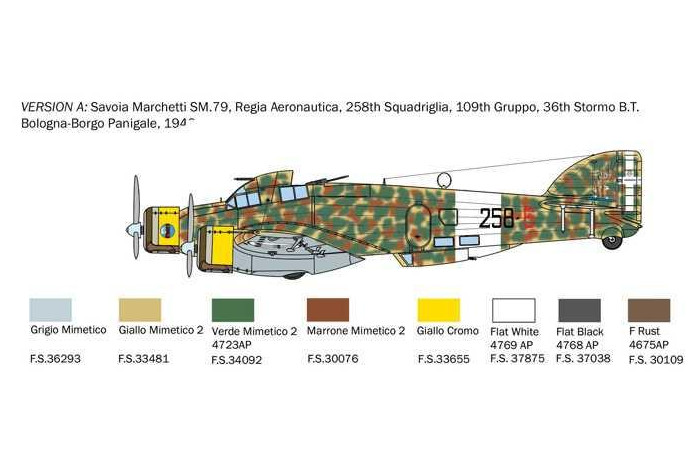 Model Kit letadlo 1412 - SM-79 Sparviero Bomber edition (1:72)