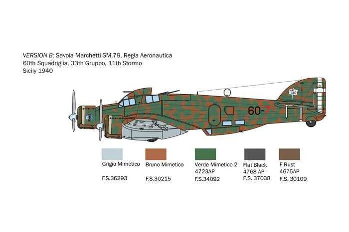 Model Kit letadlo 1412 - SM-79 Sparviero Bomber edition (1:72)