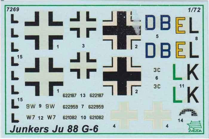 Model Kit letadlo 7269 - Junkers JU-88 G6 (1:72)