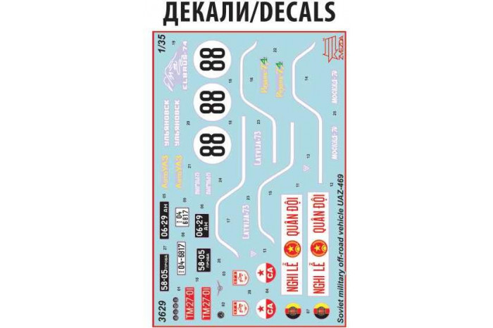 Model kit military 3629 - UAZ-469 Soviet 4WD off-road vehicle (1:35)