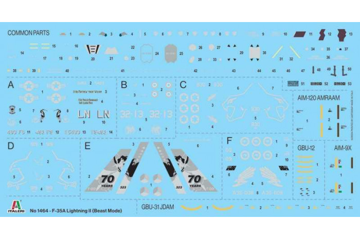 Model Kit letadlo 1464 - F-35A Lightning II (Beast Mode) (1:72)