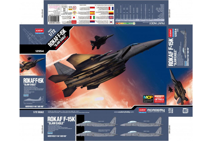 Model Kit letadlo 12554 - ROKAF F-15K Slam Eagle MCP (1:72)