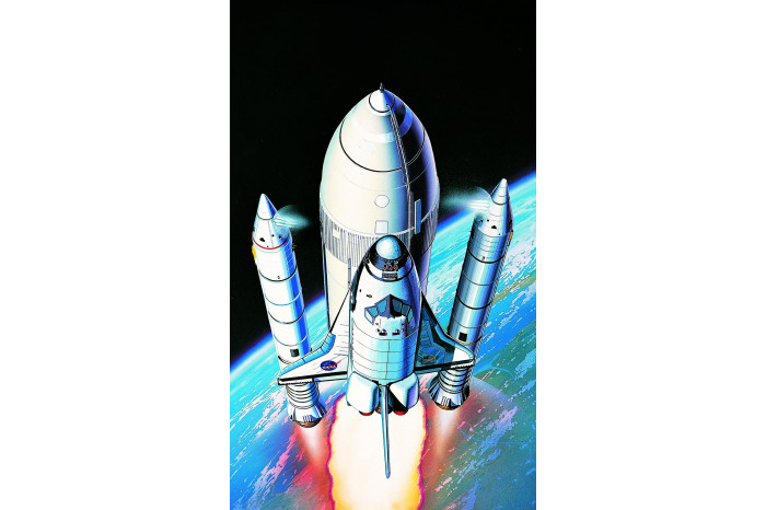 Model Kit vesmír 12707 - 1/288 SPACE SHUTTLE W/BOOSTER ROCKET MCP (1:288)