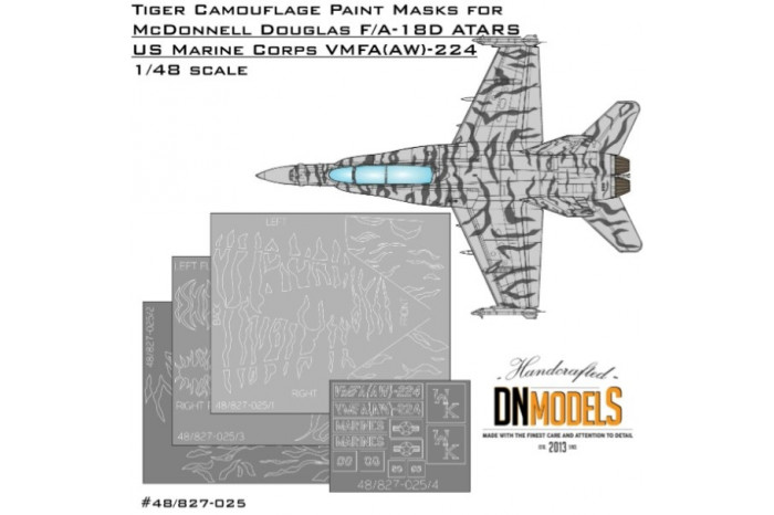 Tiger Camo Paint Masks for ATARS F/A-18D Hornet VMFA-224 (1:48) - 48/827-025