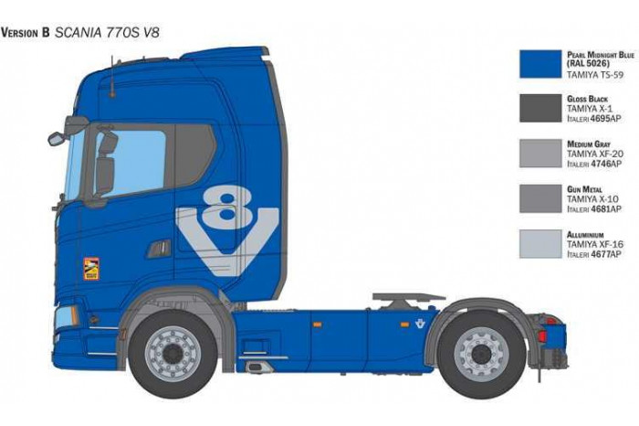 Model Kit truck 3965 - Scania S770 V8 "White Cab" (1:35)