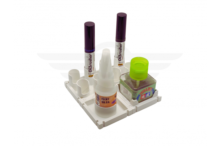 Modular CA glue bottle holder - oval shape