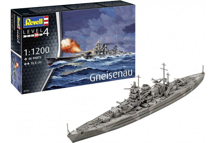Plastic ModelKit loď 05181 - Gneisenau (1:1200)
