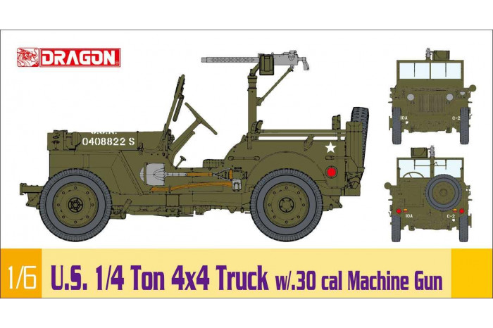 Model Kit military 75050 - 1/6 U.S. 1/4 Ton 4x4 Truck w/.30 cal Machine Gun (1:6)