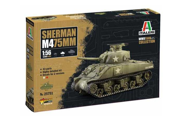 Model Kit tank 25751 - M4 Sherman 75mm (1:56)