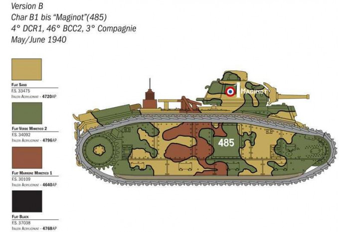 Model Kit tank 25766 - Char B1 Bis (1:56)