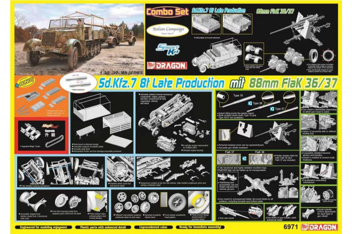 Model Kit military 6971 - Sd.KFZ.7 8t LATE mit 88mm FlaK36/37 (1:35)