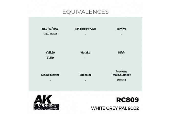 White Grey RAL 9002 - RC809