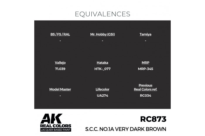 S.C.C. No.1A Very Dark Brown - RC873