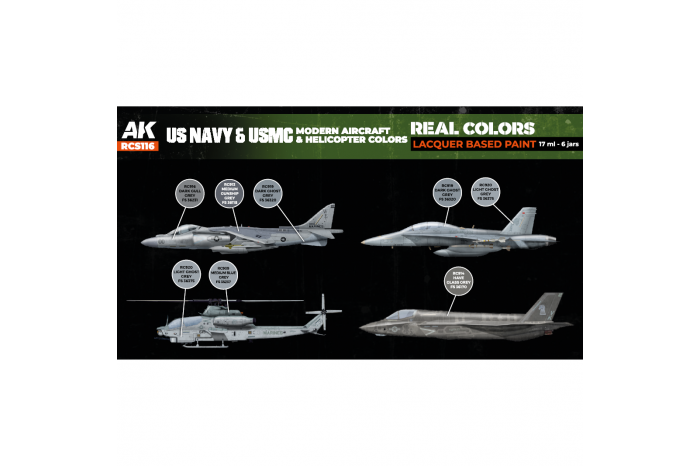 US Navy&USMC Modern Aircraft&Helicopter Colors SET - RCS116
