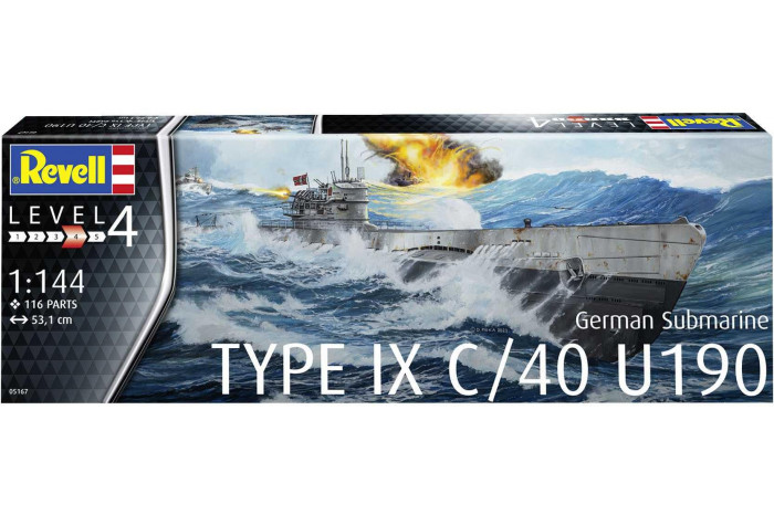Plastic ModelKit ponorka 05167 - German Submarine Type IX C/40 (U190) (1:144)